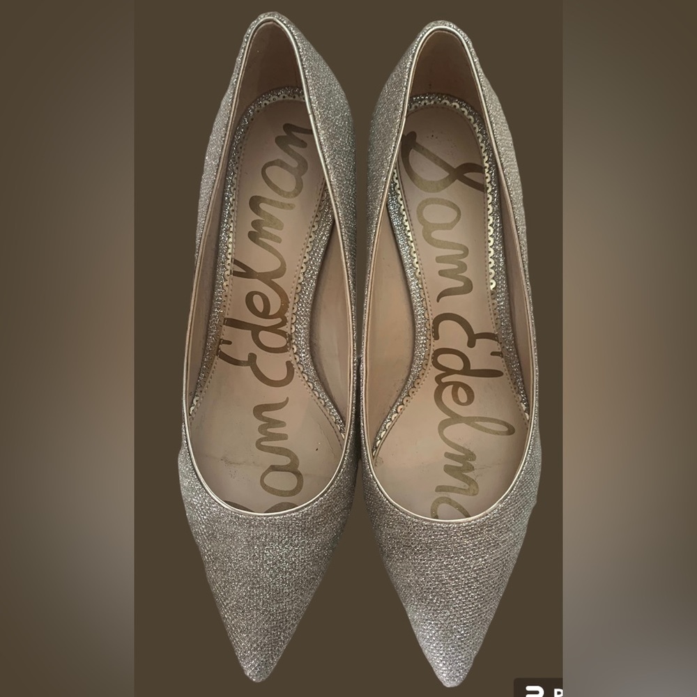 Sam Edelman Dori Light Champaign Kitten Heel Pumps. Size 8.5 M Beautiful Sparkle
